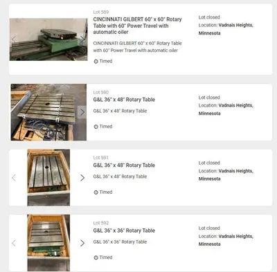36" X 48" GIDDINGS & LEWIS AIR LIFT ROTARY TABLE: STOCK #23588