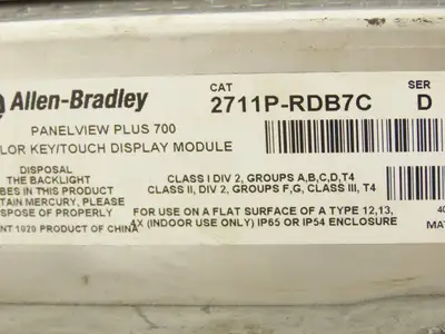 Allen Bradley 2711P-B7C4A8 PanelView Plus 700 Keypad/Touch W/Module 2711P-RDB7C