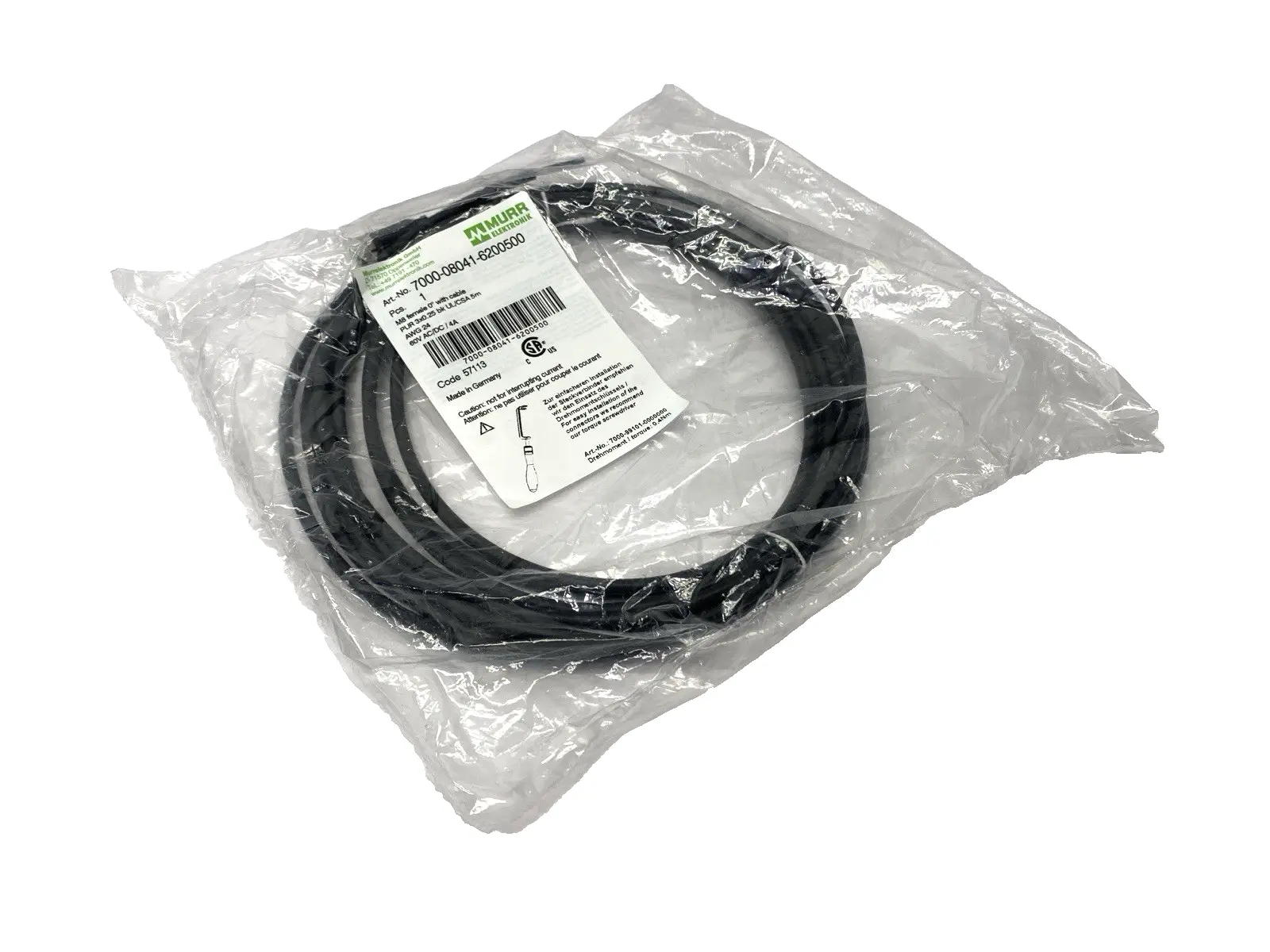 New | in-Stock MURRELEKTRONIK 7000-08041-6200500 Cable & Wire | Maverick Industrial Sales #1107293