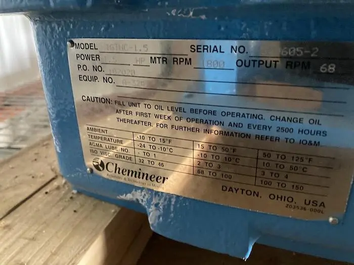 Used CHEMINEER 1GTNC-1.5 Agitators, Blenders, Mixers | DH Griffin Used Equipment #1383084