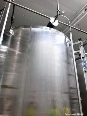 Used 3,500 Gallon Vertical Mixing Tank | 304 Stainless Steel Beverage-Grade Vessel
