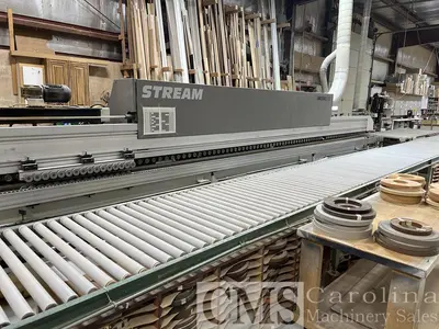 USED 2003 BIESSE STREAM B1 9.0 EDGEBANDER WITH DOUCET RETURN CONVEYOR