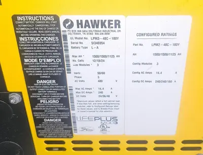 USED 2014 HAWKER LPM3-48C-180Y