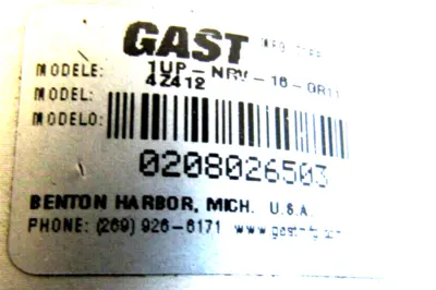 NEW GAST 1UP-NRV-16-GR11 GEAR MOTOR 1UPNRV16GR11