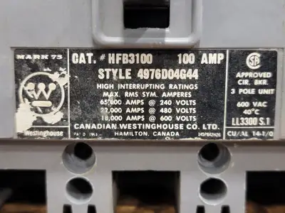Used WESTINGHOUSE HFB3100 Switchgears British Columbia CA | Lenmark #242342