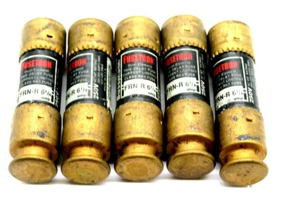 NEW LOT OF 5 FUSETRON FRN-R-61/4 FUSES FRNR614