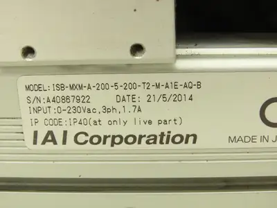 IAI ISB-MXM-A-200-5-200-T2-M-A1E-AQ-B Intelligent Actuator  Linear 200mm Stroke