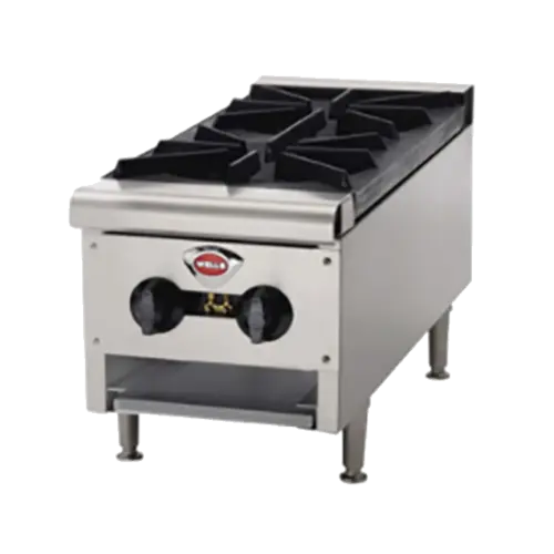 Wells HDHP-1230G 12 3/8" Gas Hotplate W/ (2) Burners & Infinite Controls, Convertible
