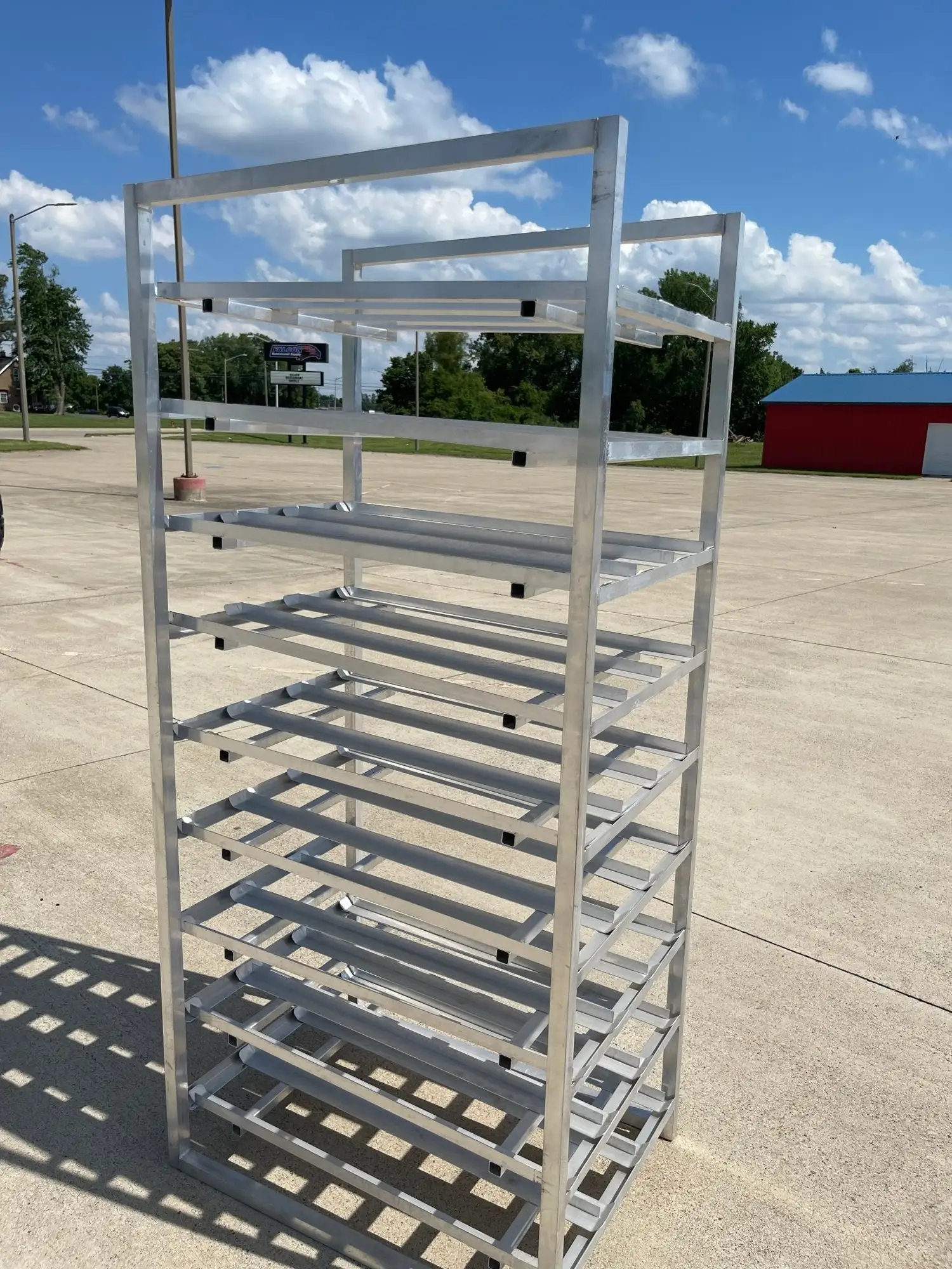 Used Channel Used Channel CSR-9 Full Size Stationary Aluminum Can Rack for #10 and #5 Cans Racks/Shelving Illinois US | Falcon Restaurant Supply #1376215