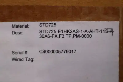 HONEYWELL STD725-E1HK2AS-1-A-AHT-11S-A-30A6-FX,F3,TP,PM-0000 PRESSURE STOCK 502B