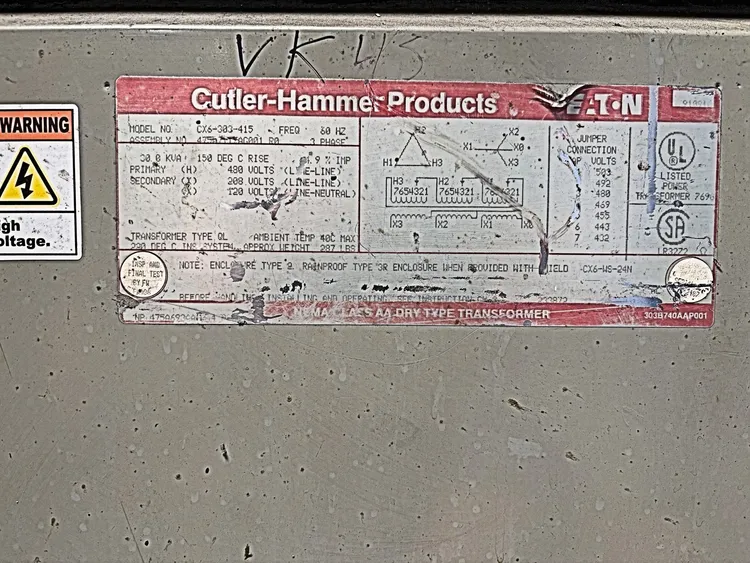 Used CUTLER HAMMER CX6-303-415 Transformers California US | MCM Machinery Sales 1 #154419