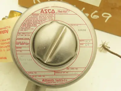 Asco Red Hat 206 381 3RF Pneumatic Brass Solenoid Valve 1/2"NPT 125VDC 150PSI