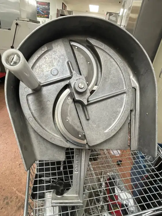 Used Nemco Used Nemco 55200AN Stainless Steel Manual Food Slicer Slicers / Dicers / Cutters Illinois US | Falcon Restaurant Supply #1376004