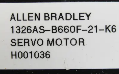 REFURBISHED ALLEN BRADLEY 1326AS-B660F-21-K6 SERVO MOTOR 1326ASB660F21K6