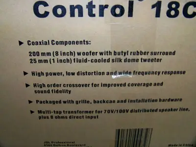 JBL Professional Control 18 C/T In-Ceiling Speaker
