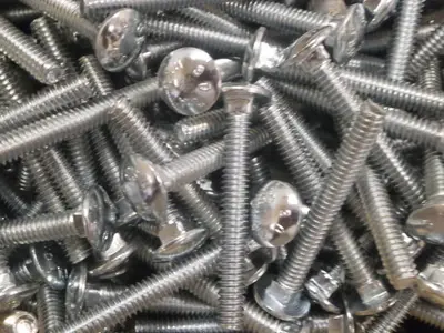 Carriage Bolts (10 pcs) 1/4-20 X 2" - Zinc Plated - 307A - Coarse Thread