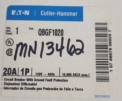 New | in-Stock Cutler-Hammer QBGF1020 Circuit Breakers Indiana US | J&J Industrial Supply #1071822
