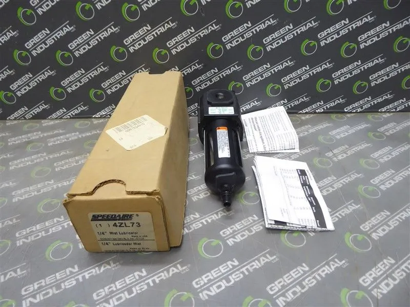 Speedaire 4ZL73 1/4" Mist Lubricator 150 PSIG 10 Bar Max. 125°F 50°C Max. New