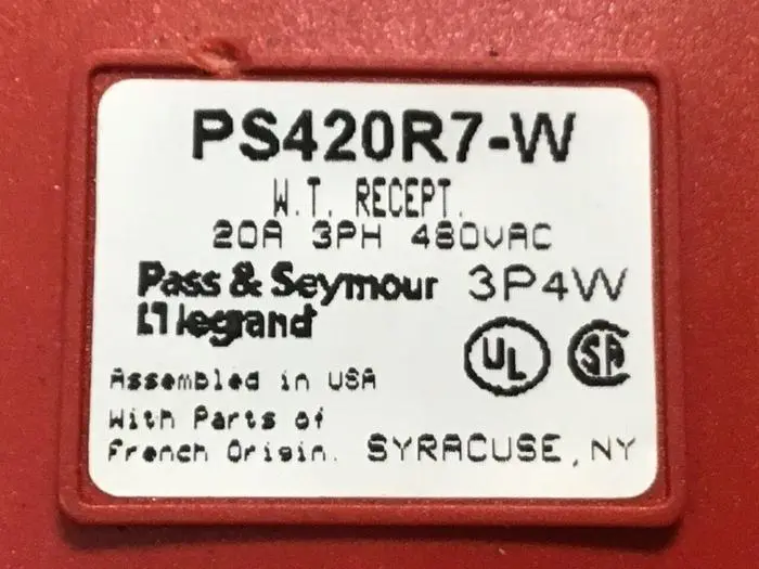 Used PASS & SEYMOUR PS420R7-W Misc Electrical & Power Parts Michigan US | Ideal Machinery #942521