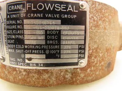 Crane Flowseal Stainless 4" Butterfly Valve w/Kinetrol Pneumatic Actuator