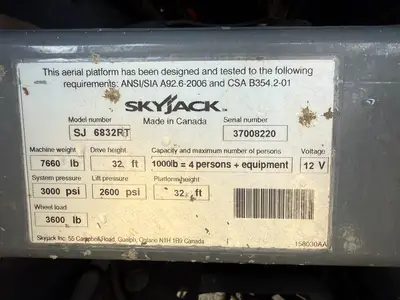 Used 2016 SKYJACK SJ6832RT Scissor Lifters Utah US | Global Remarketing #1285955