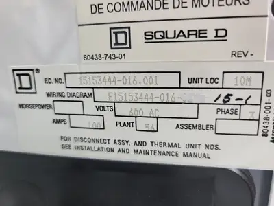 USED SQUARE D MODEL 6