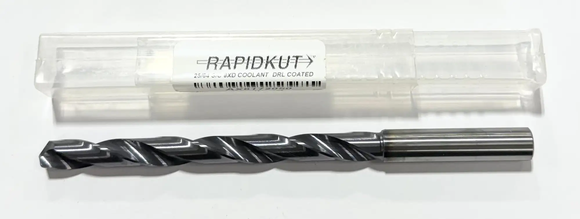 RapidKut 25/64" Solid Carbide Drill 8xD Coolant Fed TiAlN 140 Deg
