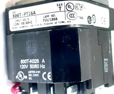 LOT OF 2 ALLEN BRADLEY 800T-PT16A PILOT LIGHT 800TPT16A 120V 50/60 NEW, SURPLUS