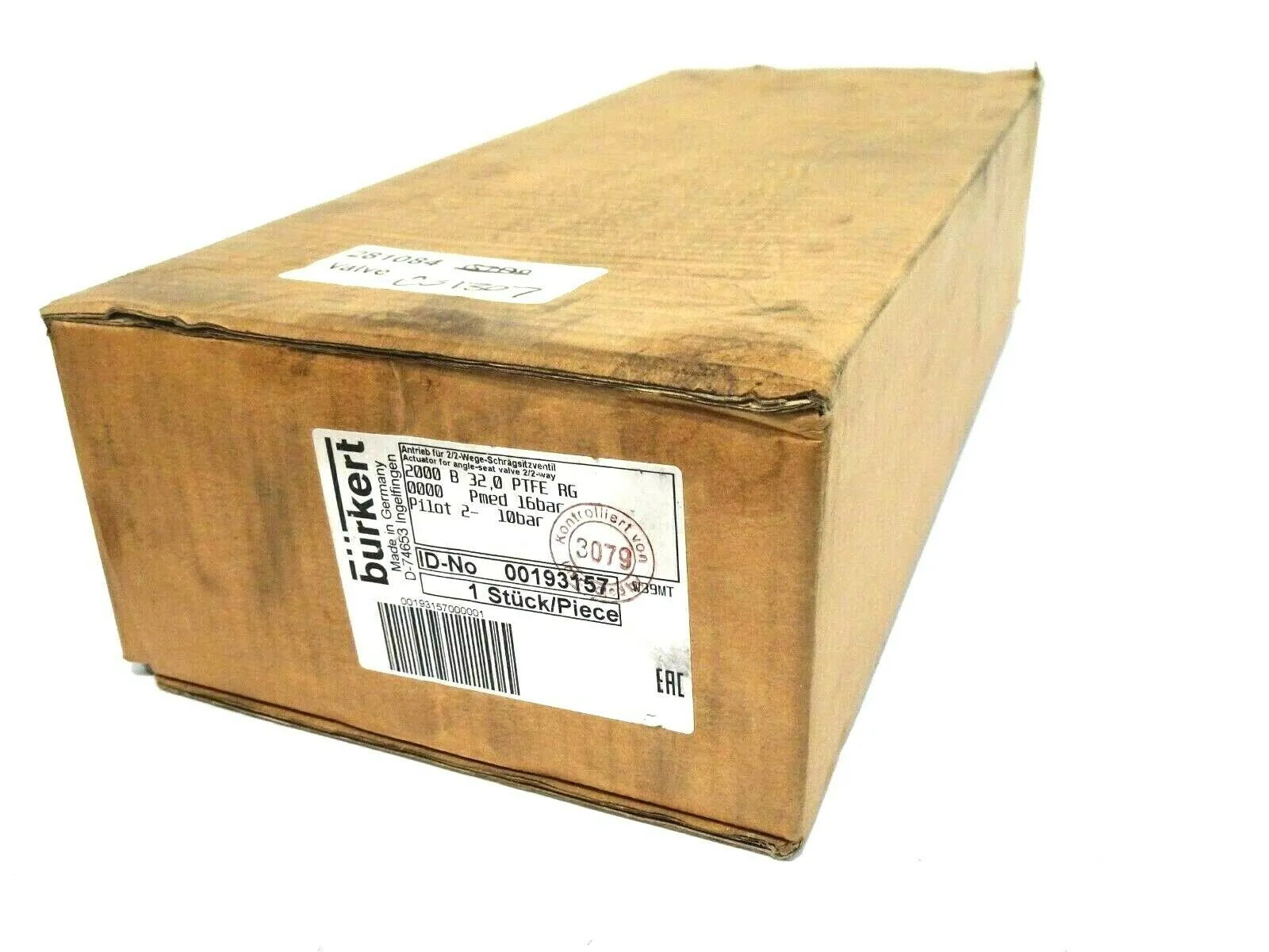 NEW BURKERT 2000 B 32,0 PTFE RG ACTUATOR FOR SEAT VALVE 00193157 2000B320PTFERG