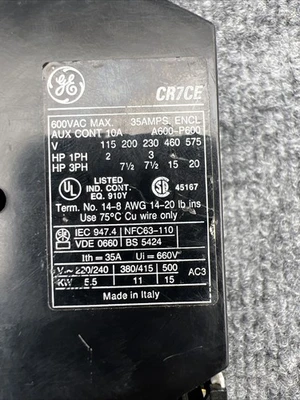 Used General Electric CR7CE PLC Contactors California US | Davliegogo LLC #1708306