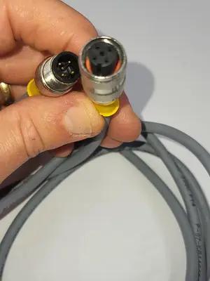 Used TURCK TURCK RK 4.4T-2-RS 4.4T CORDSET, M12 MALE TO M12 FEMALE, GRAY, 4 COND. 7' LONG Cable & Wire | ND Industrial Surplus #1211433
