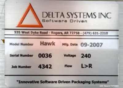 Used DELTA HAWK Flow Wrappers Illinois US | Aaron Equipment #1362973
