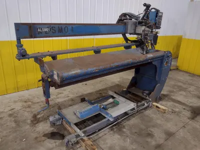 72" JETLINE SEAM WELDER WITH 3-WAY COPPER GROOVE BOTTOM CLAMP & MILLER COMPONENTS: STOCK #23642