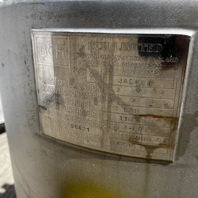 100L S/S BCH Jacketed Vessel