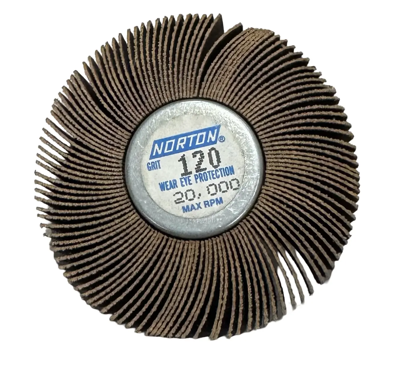 Norton Metal R207 3" x 1" x 1/4" Flap Wheel 120 Grit Aluminum Oxide