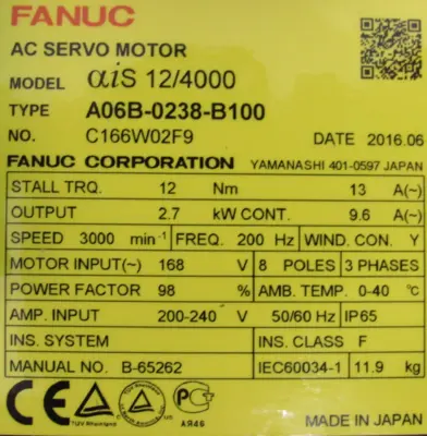 NEW FANUC A06B-0238-B100 SERVO MOTOR A860-2000-T301 A06B0238B100