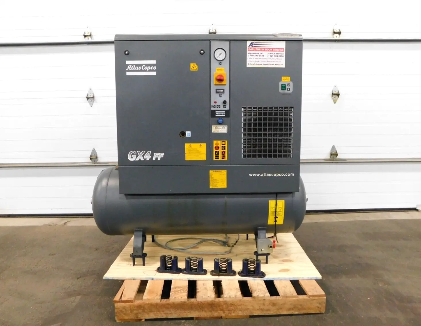 Used Atlas Copco GX4FFCSA/UL Tank Mounted Air Compressors Ohio US | Equipment Recovery Corp. #1331437