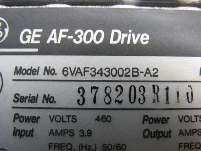 Ge Fuji 6VAF343002B-A2 AF-3001B 2hP AC Variable Frequency Drive 460V Bad Fan