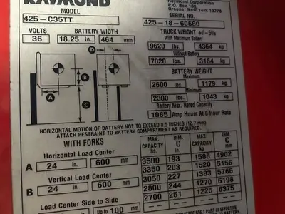 Used 2018 RAYMOND 425C35TT 3-Wheel Stand up Electric Counterbalance Forklifts Illinois US | Somerset Equipment Sales #1546192