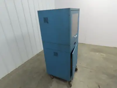 Global Industrial Mobile Computer Cabinet W/Zebra 140Xi II Thermal Label Printer