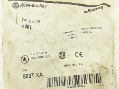 Allen Bradley 800t-Q10W White Pilot Indicator Light Contact Block 30mm Lot of 2