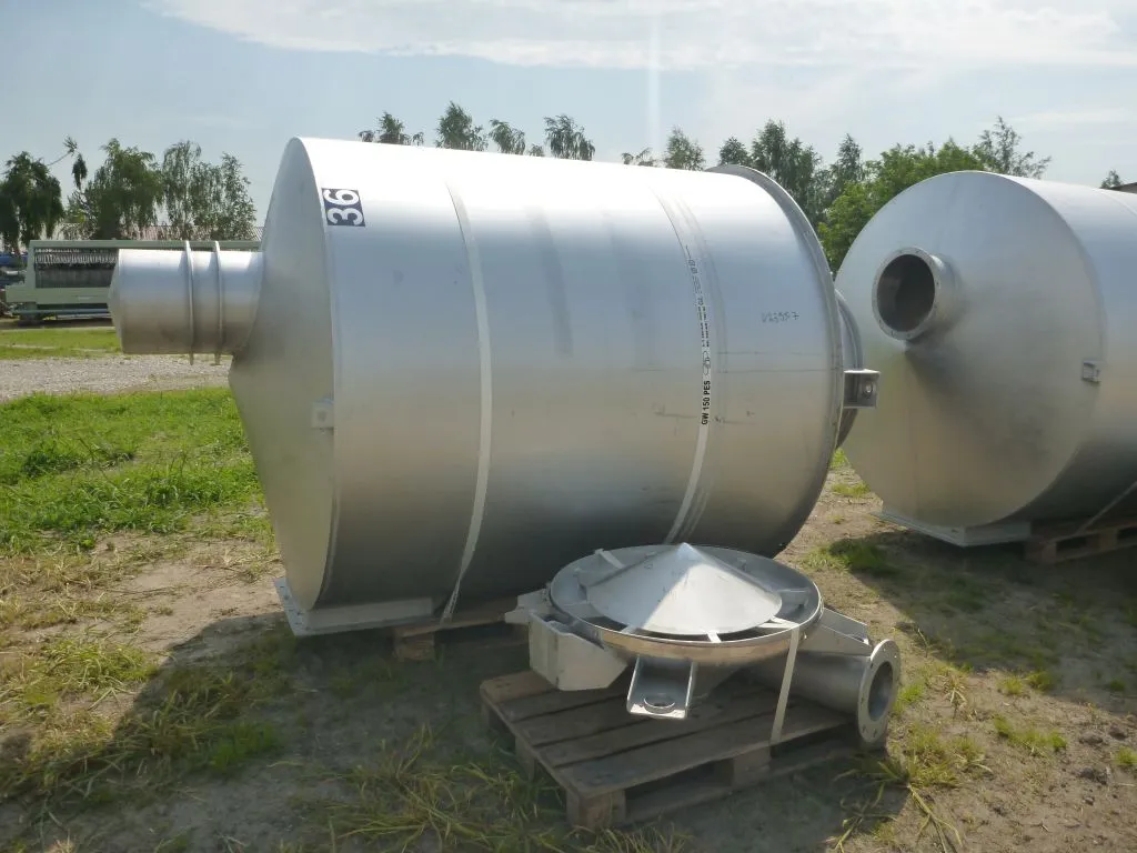 6000 L Vertical Stainless Steel Silos With Vibrating Bottom