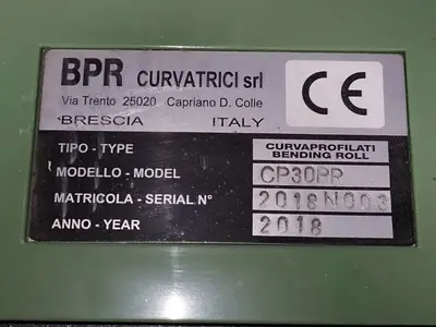 USED 2018 BPR CURVATRICI CP30PR