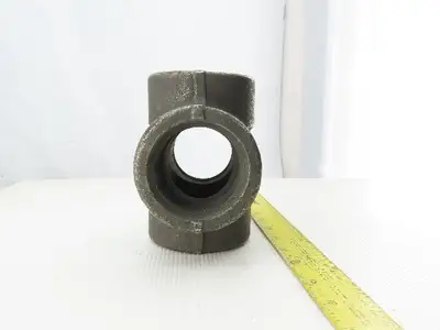 SA/A105 B16 2" NPT Malleable Black Iron Cross Pipe Fitting 4-Way Female