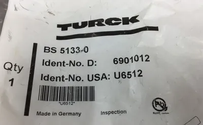 TURCK B 5131-0 Connector “Sealed In Bag” 5E