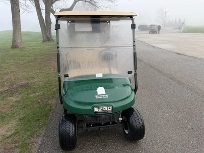 (1) 2019 E-Z-Go EFI golf cart with a Kawasaki gas engine, model 657061G01, includes canopy, fold-dow...
