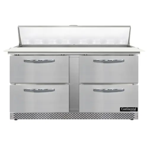 Continental D60N16C-FB-D 60" Designer Line Sandwich/salad Prep Table W/ Refrigerated Base, 115v
