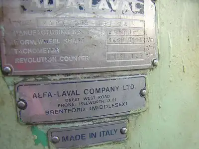 (2) Alfa-Laval MAPX 205 TGT-24 oil purifiers, SS bowl.