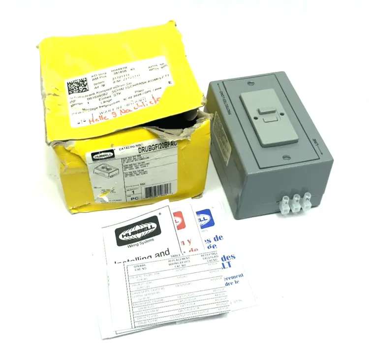 New | in-Stock Hubbell DIN Rail Utility Box, Complete GFCI, with Aux Contact Electrical Boxes Michigan US | Maverick Industrial Sales #1475523