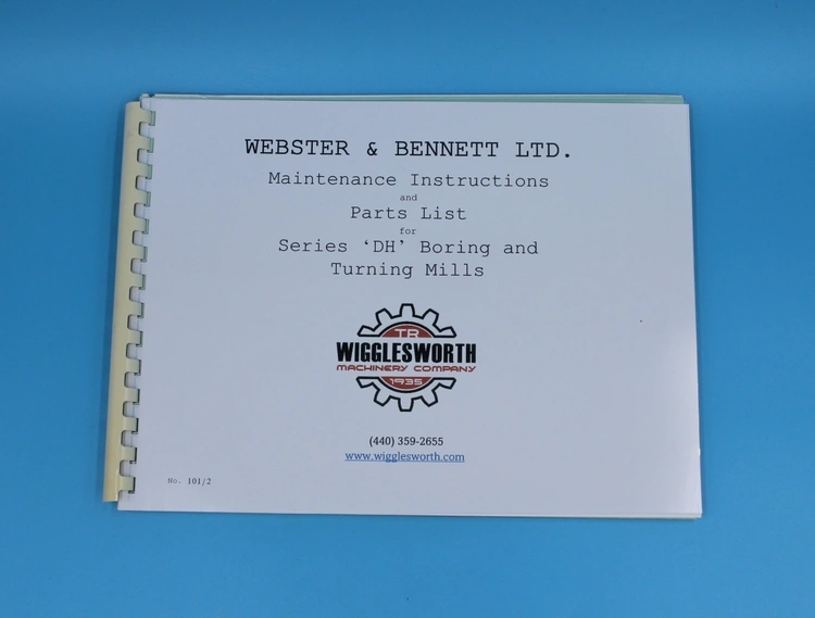 New | in-Stock WEBSTER & BENNETT DH Manual Tooling & Accessories (Other) Ohio US | T.R. Wigglesworth Machinery Co. 1 #64149
